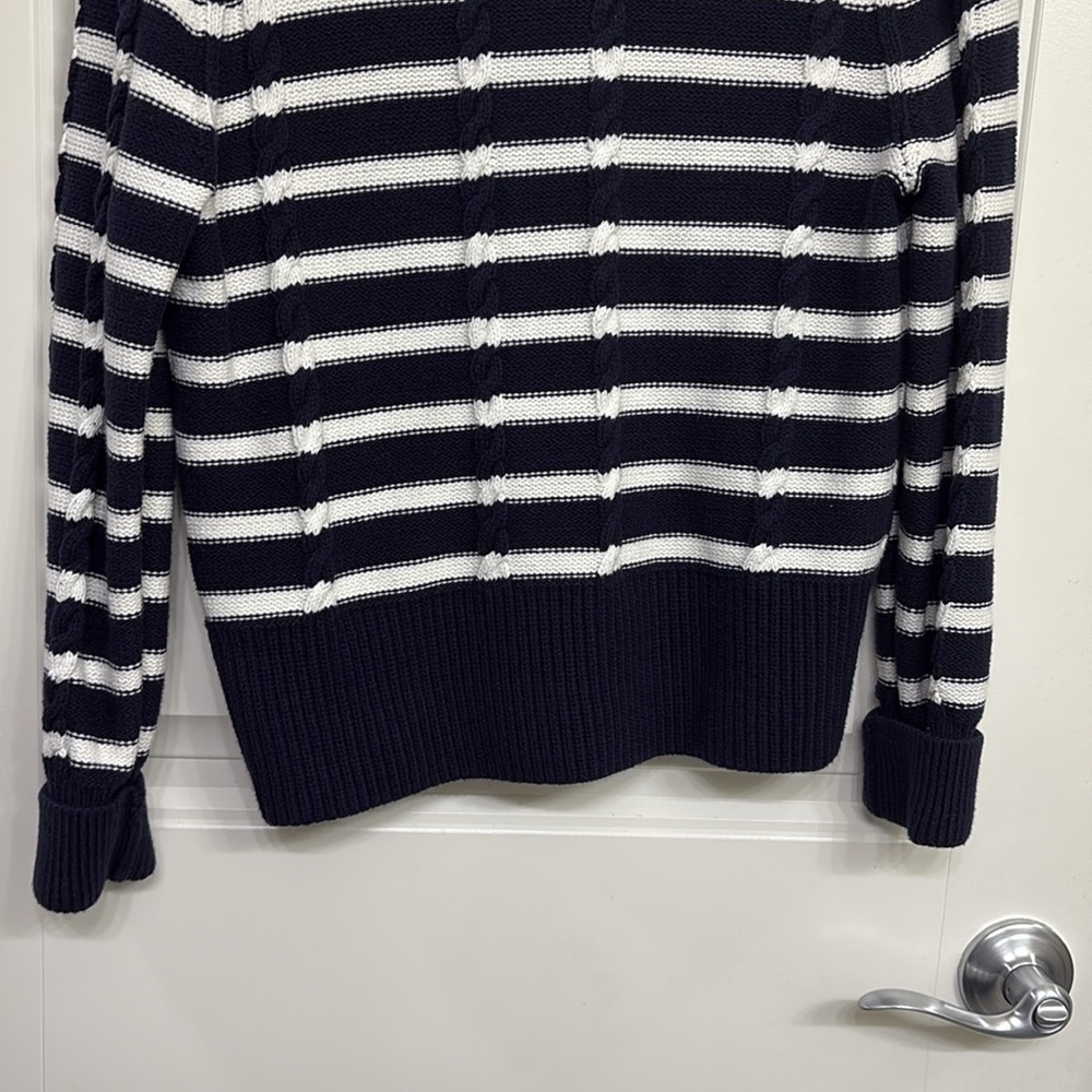 Talbots Nautical Blue and White Cardigan Sweater - Picture 8 of 8